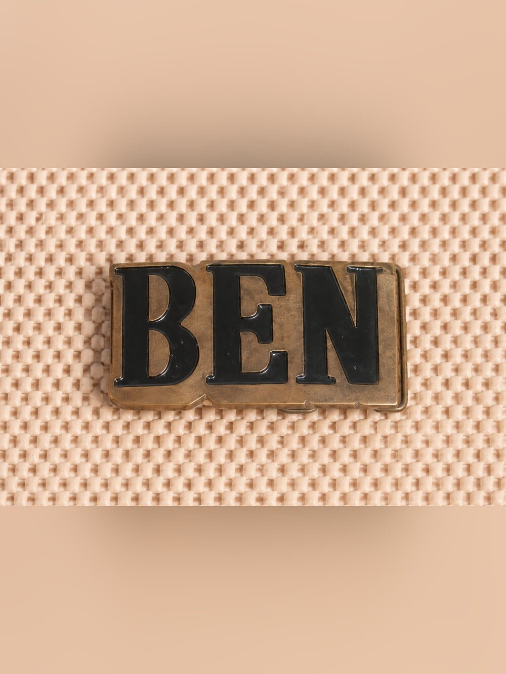 5 For $15 'BEN' Name Brass Belt Buckle - Black